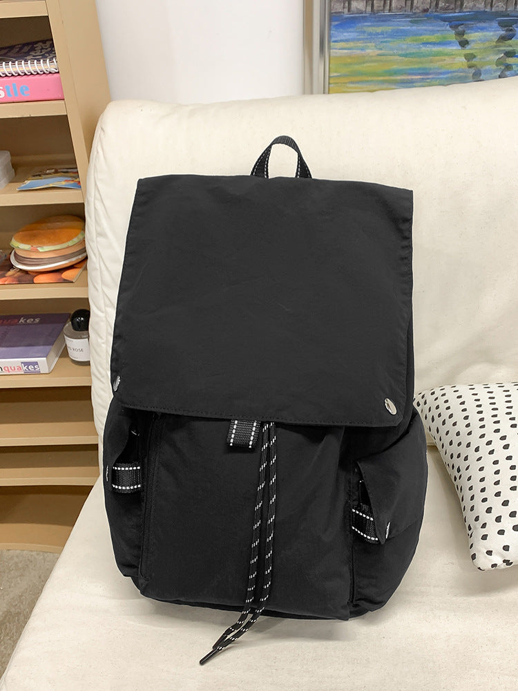 Korean Style Niche Simple Solid Color Female Large Backpacks