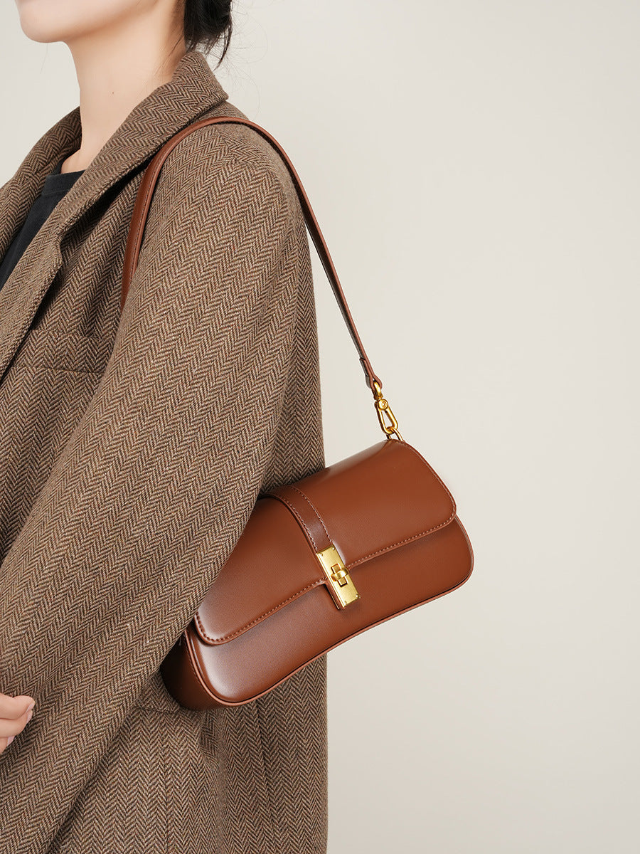 Women's Cowhide High Quality Niche Baguette High-grade Women's Messenger Bag