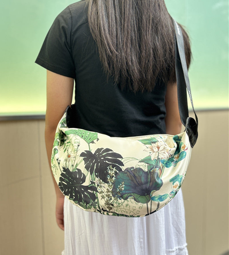 Women's & Men's Printed Selenodont Tiger Tide Genuine Leather Women's Messenger Bag