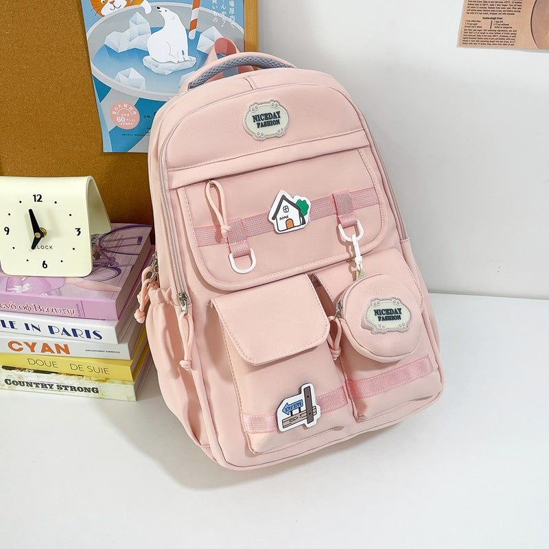 Spring Cute Korean College Female Good-looking Wide Women's Backpack