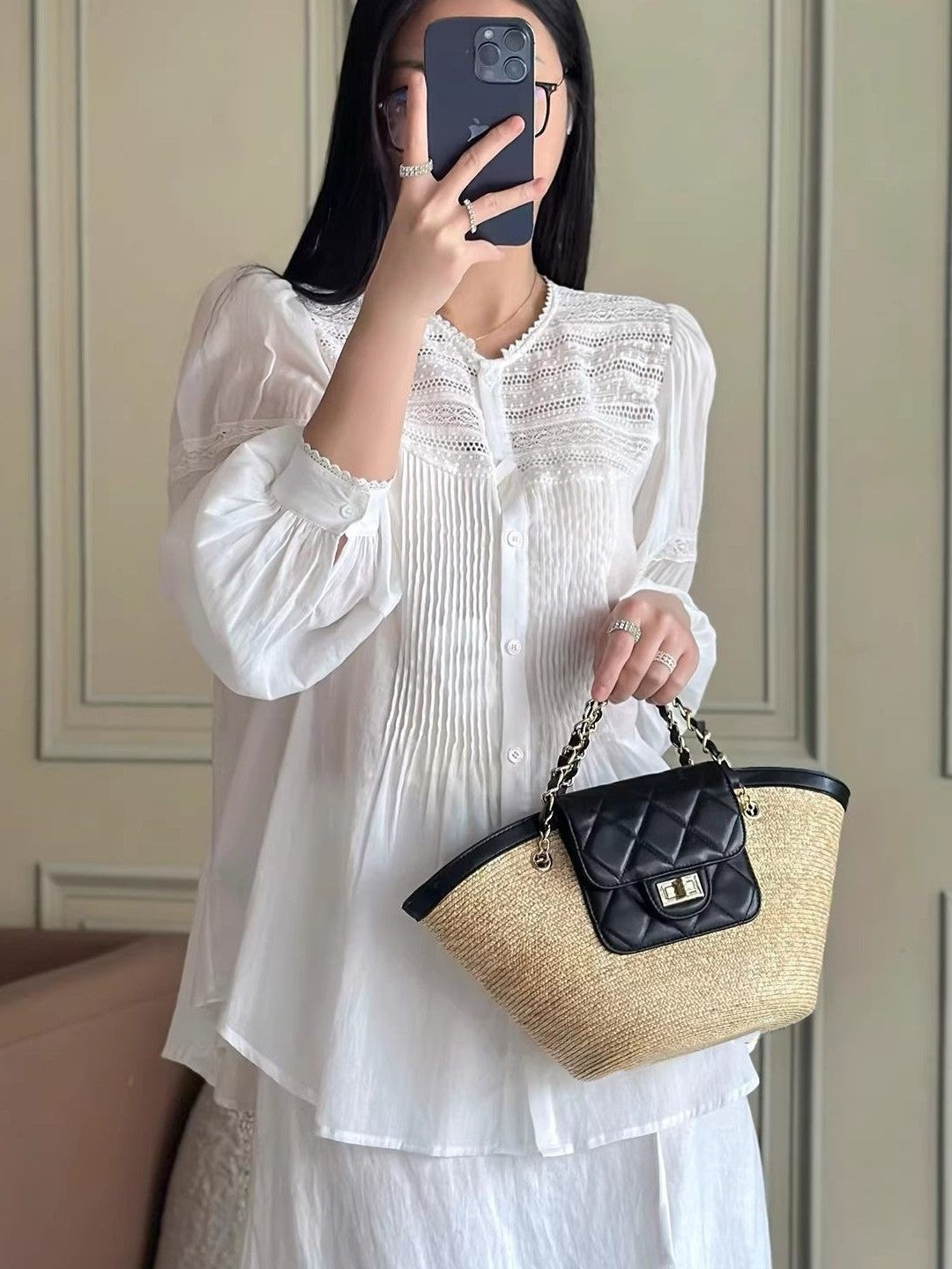 Women's Style Vegetable Basket Woven Seaside Handmade Women's Shoulder Bag