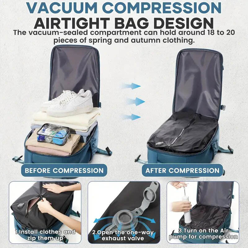 Unisex Simple Vacuum Compression Business Multifunctional Leisure Backpack