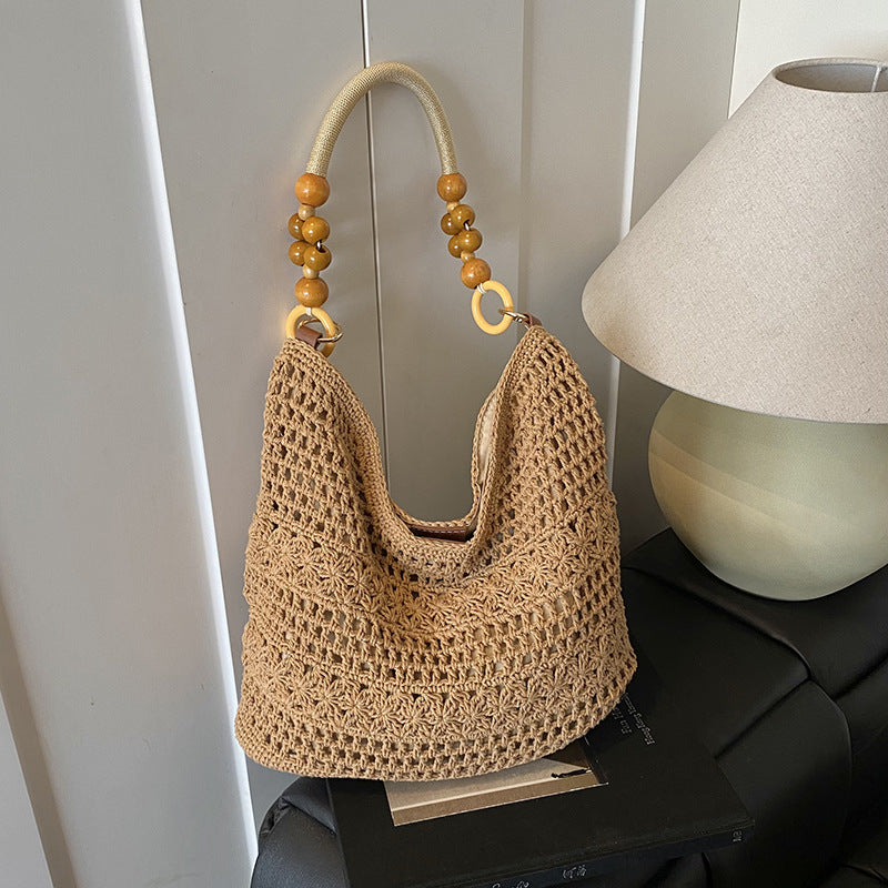 Women's Seaside Straw Summer Large Capacity Underarm Vacation Beach Women's Shoulder Bag