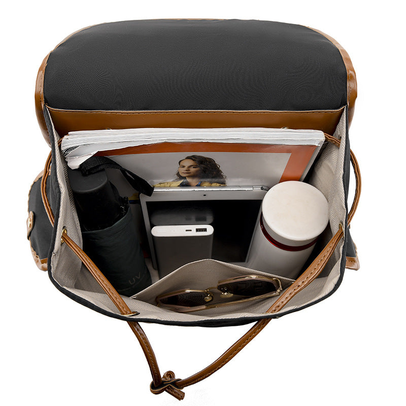 Women's Western Style Contrast Color Portable High-grade Large Capacity Fashion Bucket Bags
