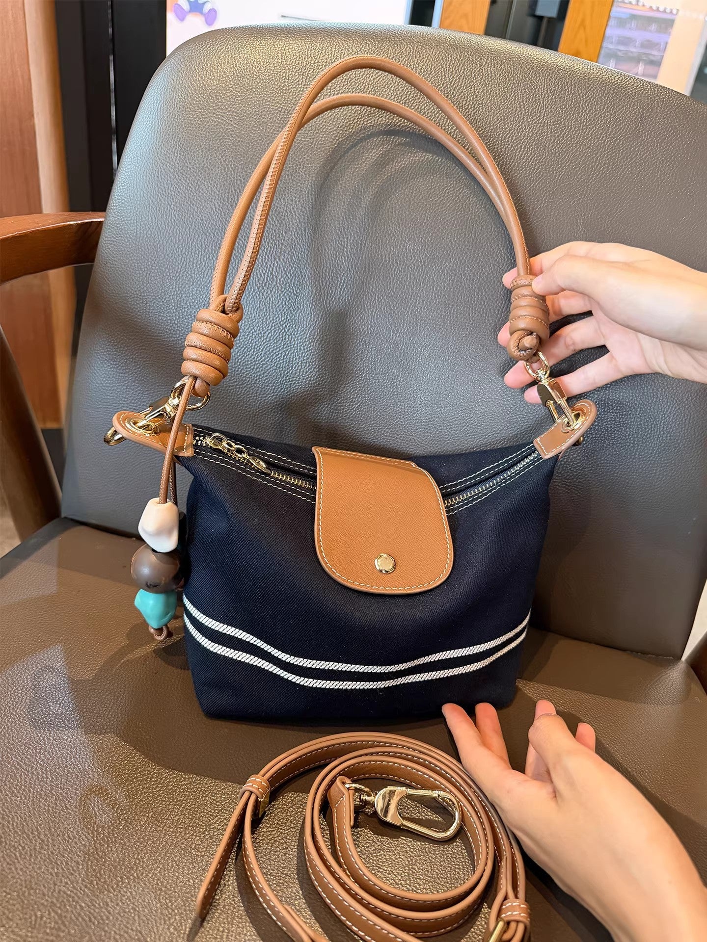 Women's Denim Niche Western Style Dumpling High-grade Underarm Women's Messenger Bag