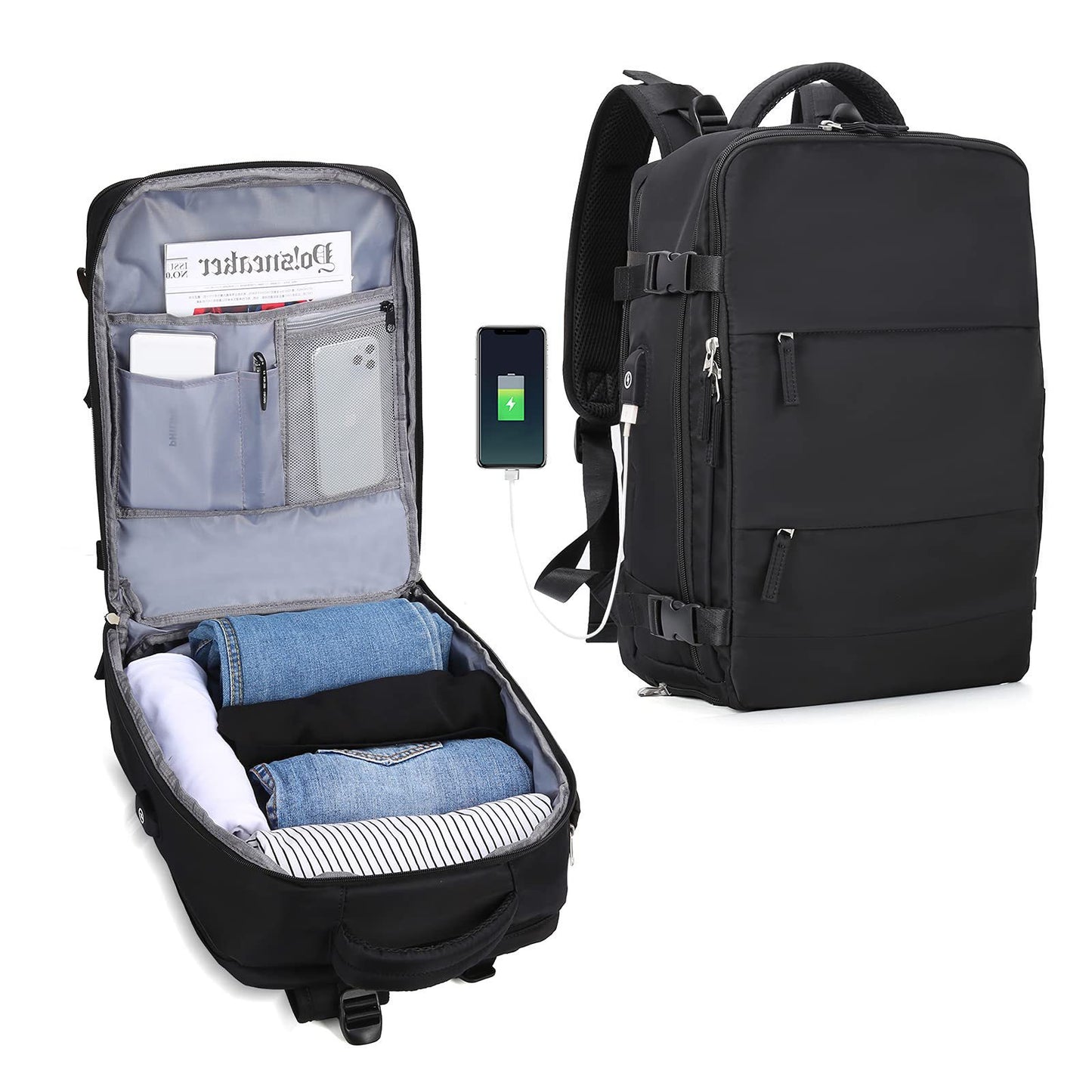 Women's & Men's Logo Airline Approved Carry-on Flight Waterproof Leisure Backpack