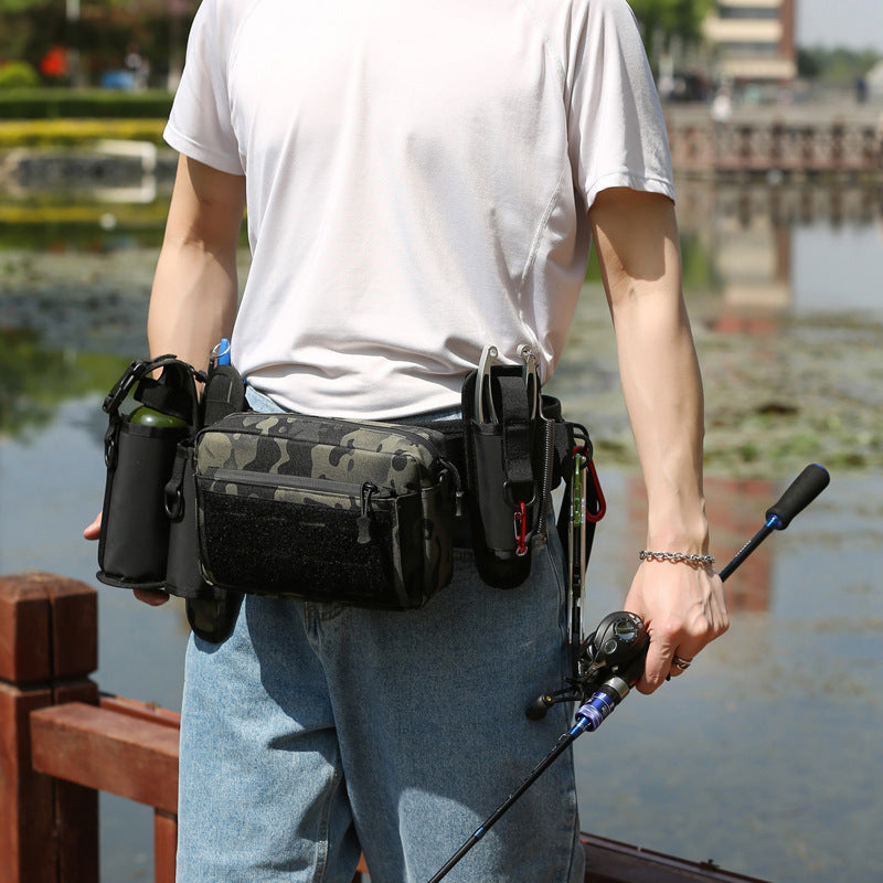 Men's Multifunctional Lure Tactics Camouflage Fishing Stream Wild Insertion Sport Waist Bag, Accessory Bag