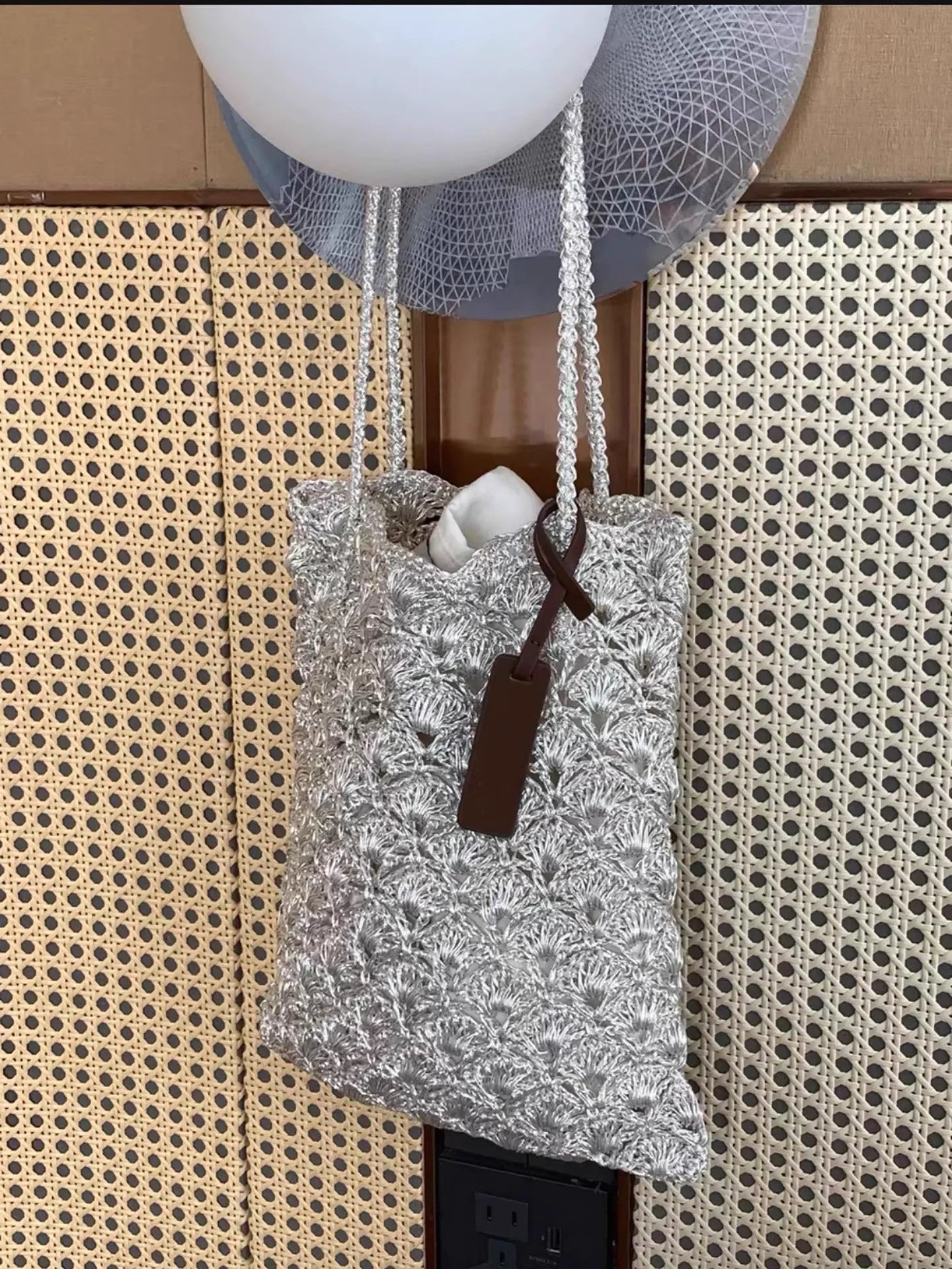 Women's Shell Crocheted Exquisite Niche Bright Sier Women's Shoulder Bag