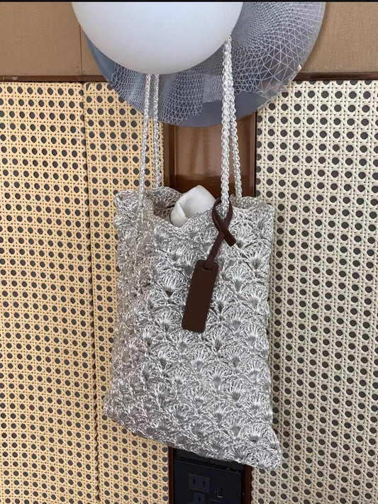 Women's Shell Crocheted Exquisite Niche Bright Sier Women's Shoulder Bag