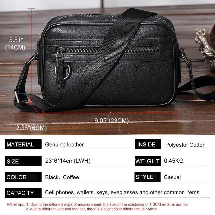 Men's Genuine Leather Light Luxury Cattlehide Fashion Bags