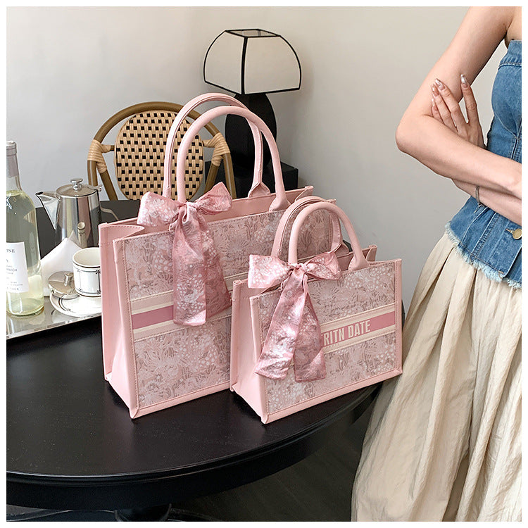 Capacity Embroidered Female Texture Niche Commuter Tote Bag