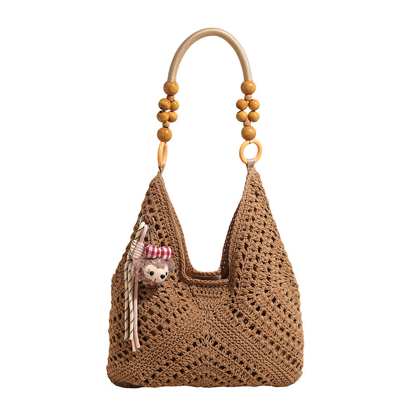 Women's Super Hot Idle Style Woven Straw Large Capacity Bohemian Seaside Bags