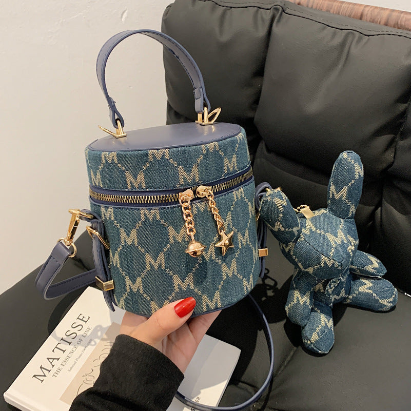 Women's Summer Fashion Portable Round Textured Fashionable Bags