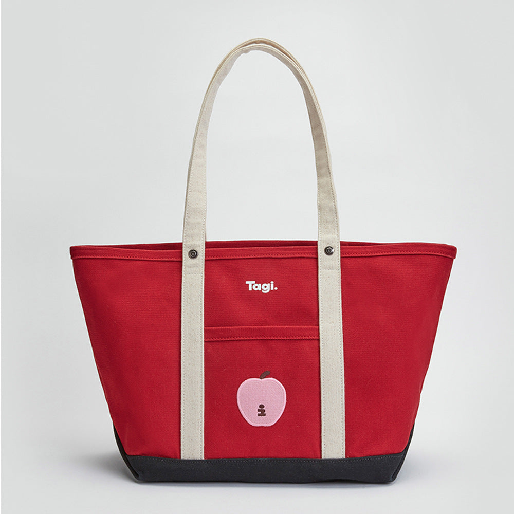 Imagine Apple Color Matching Canvas Portable Tote Bag