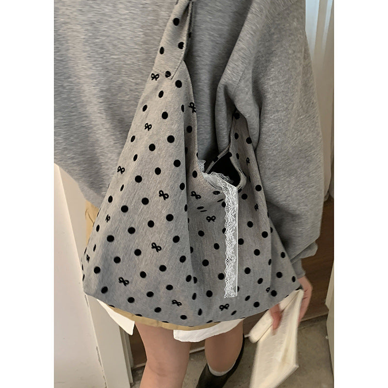 Women's Large Capacity Canvas Fashion Polka Dot Bags