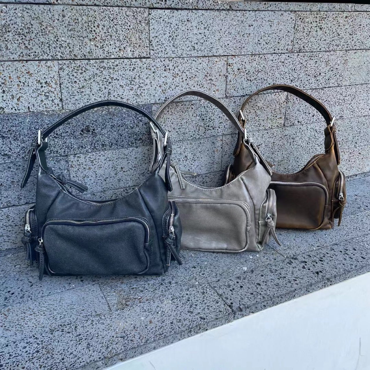 Popular Pocket Motorcycle Female Cool Punk Underarm Bag
