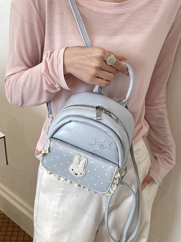 Women's Cute Miffy Rabbit Design Exquisite Lace Leisure Backpack