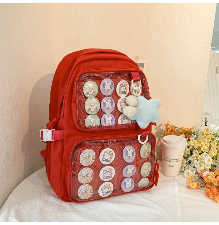 Large Capacity Transparent Korean Style Mori College Primary Secondary Decorative Backpacks