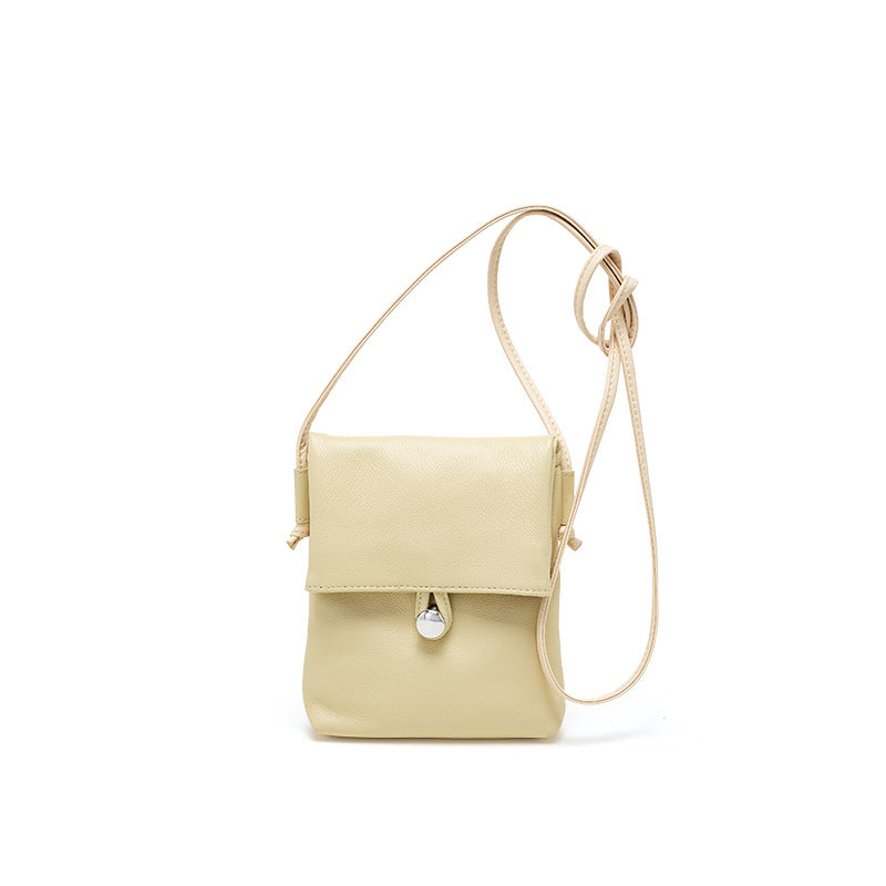 Women's Mini Fashion Vertical First Layer Cowhide Phone Bags