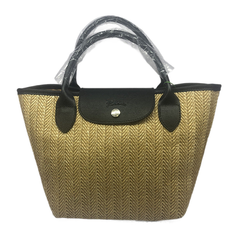 Women's Straw Woven Fashion Bowknot Beach Shoulder Bags