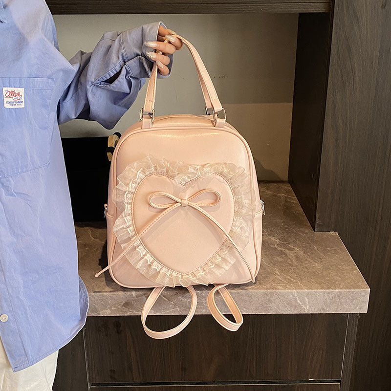 Lace Fresh Cute Trendy Fashion Large Women's Backpack