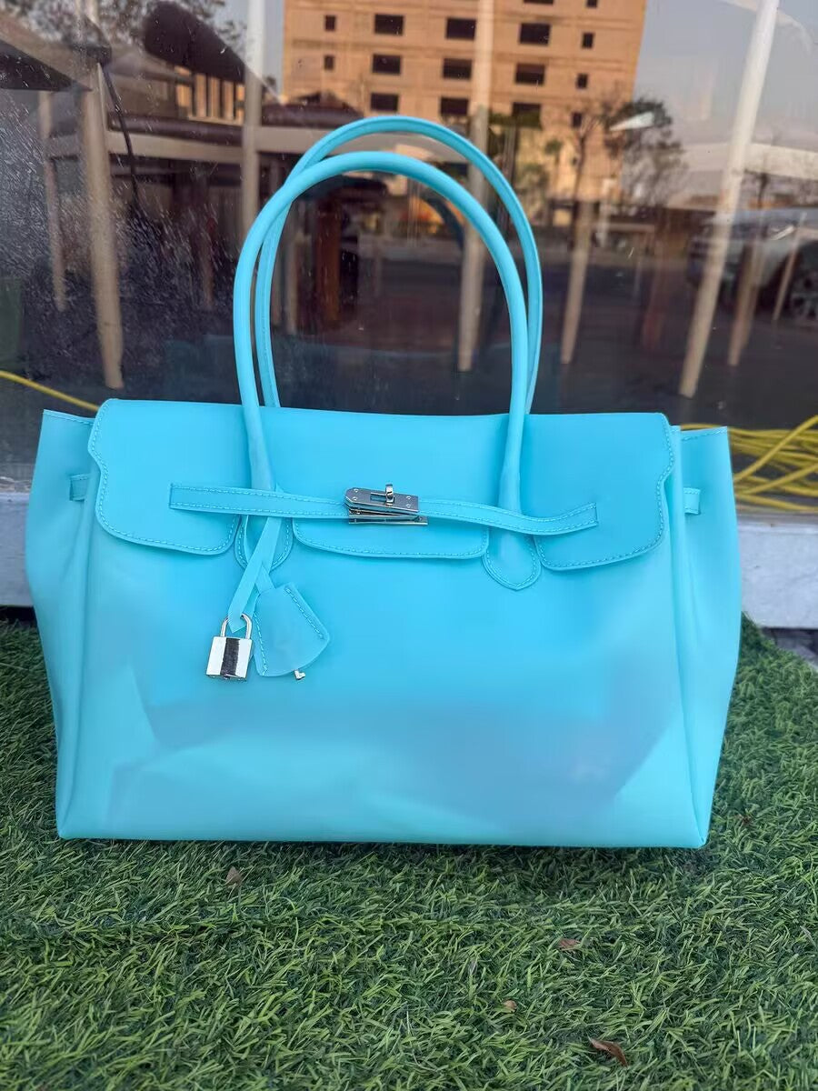 Women's Style Transparent Jelly Fashion Twist Large Capacity Portable Women's Shoulder Bag