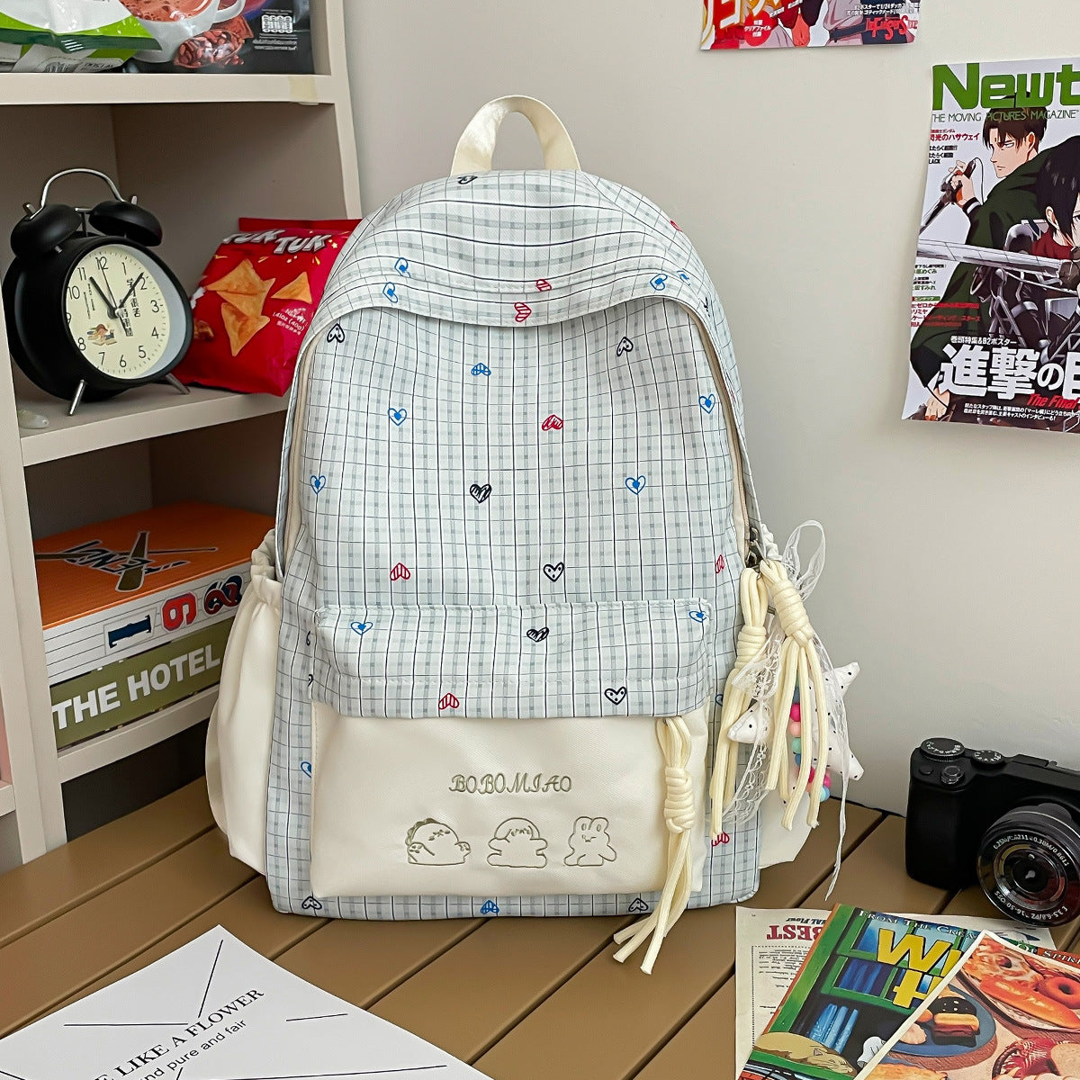 Leisure Plaid Female Junior High Cute School Bags