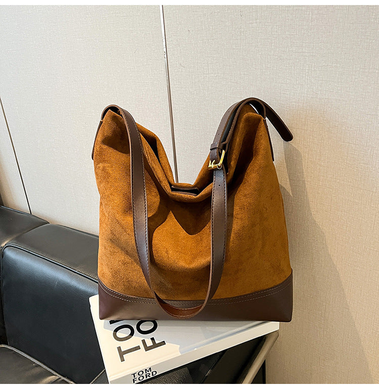 Women's Retro Minority Commuter Suede Fashion Large Capacity Bags