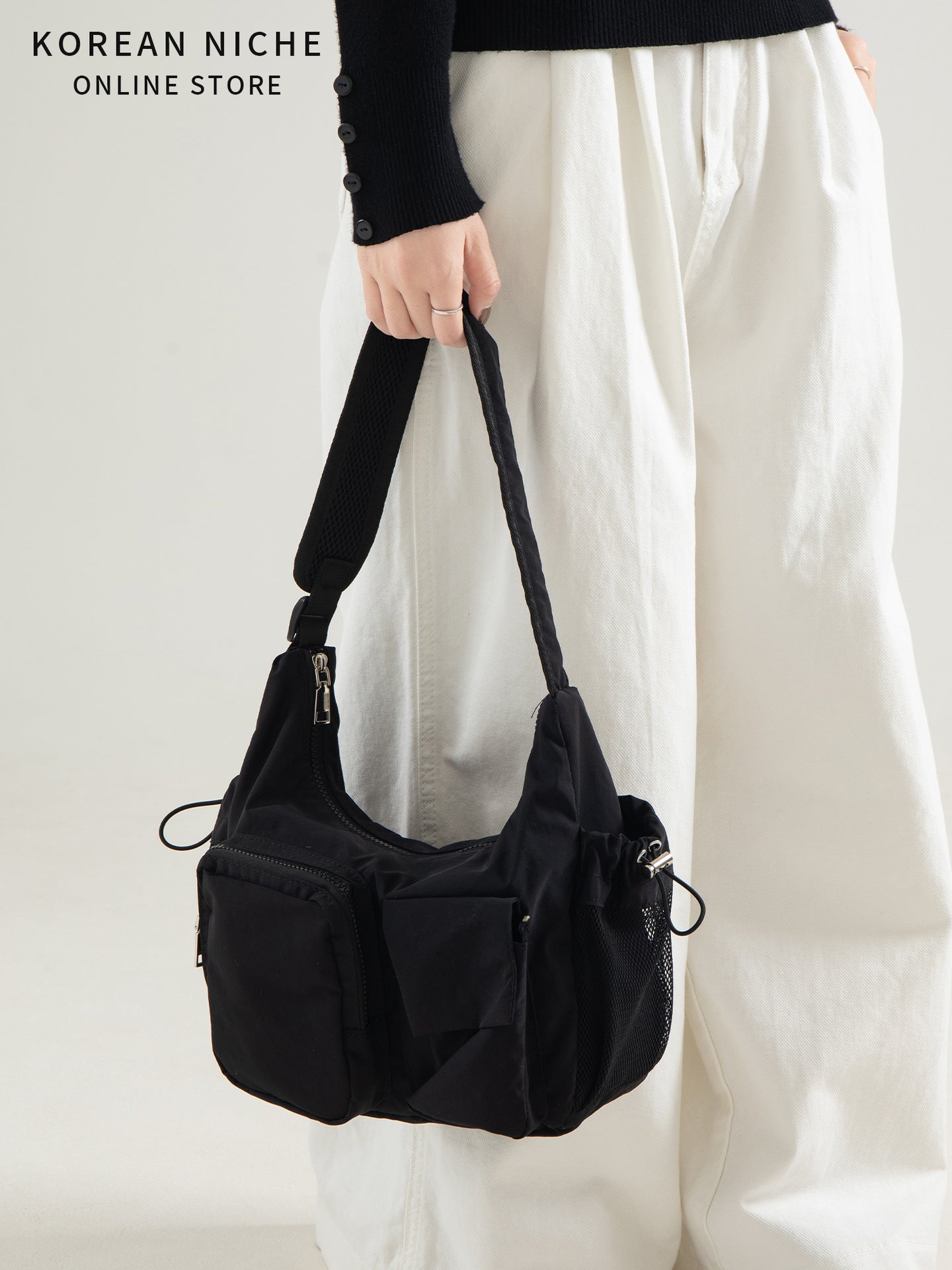 Women's Simple Nylon Material Large Capacity Design Women's Shoulder Bag