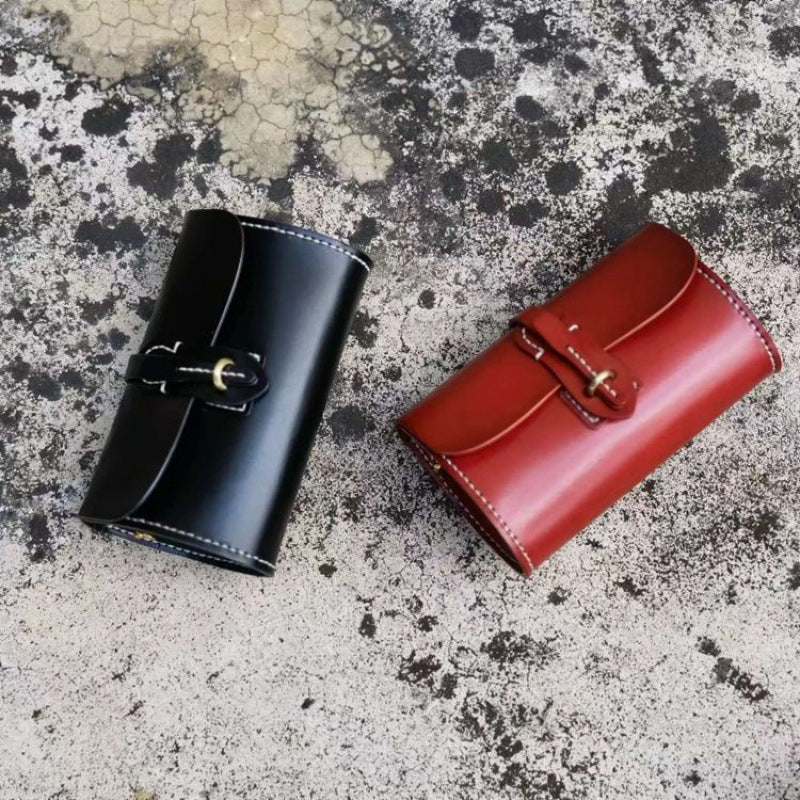 Women's Artificial Sewing Round First Layer Cowhide Bags