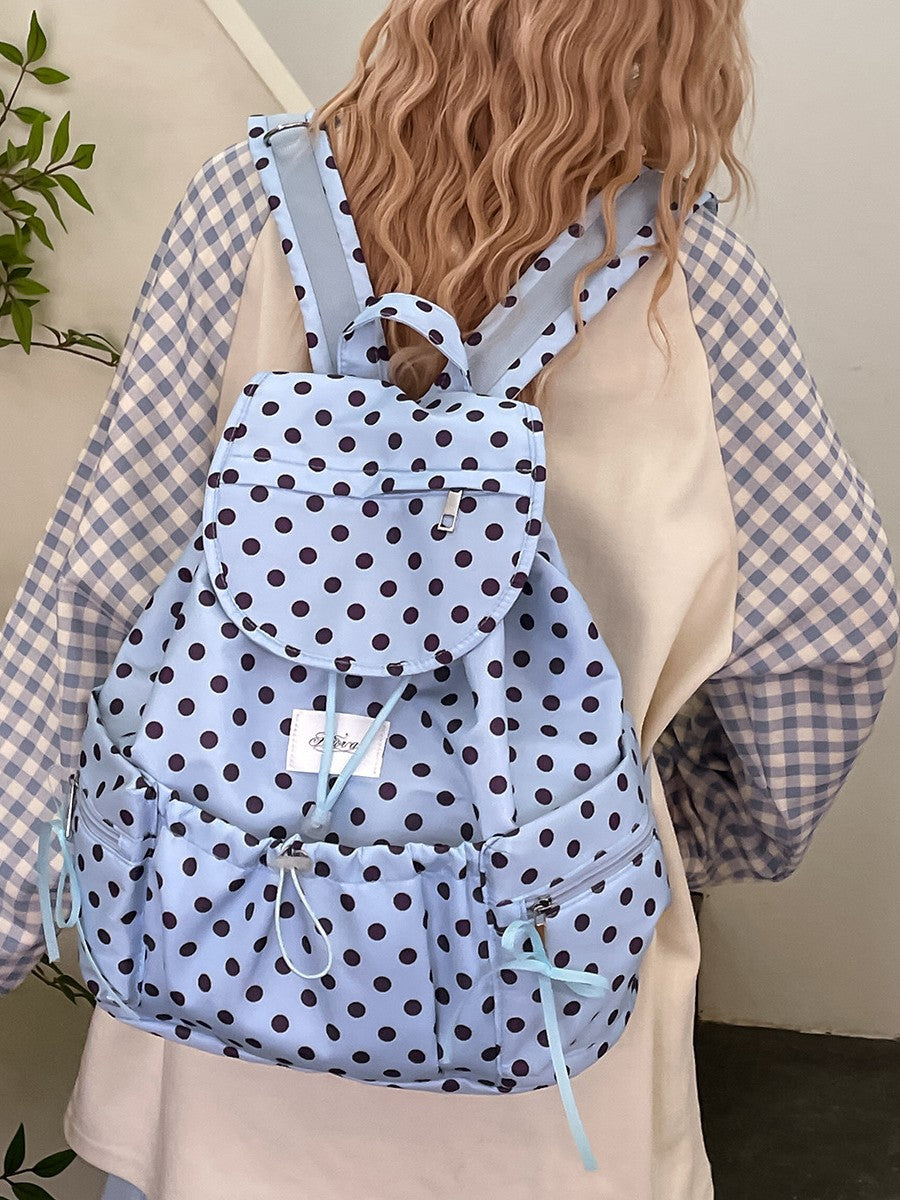 Women's Capacity Fashion Excursion Polka Dot Personality Women's Backpack