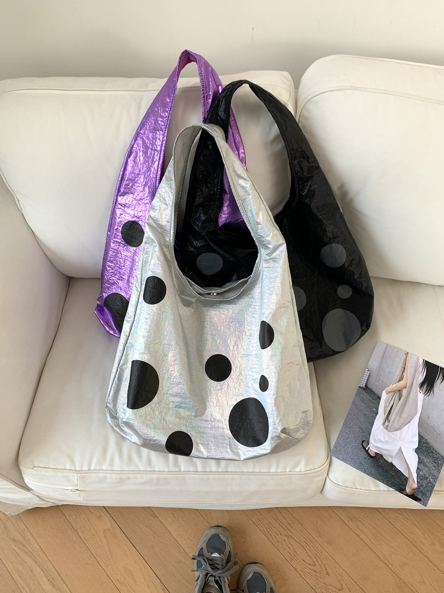 Women's Niche Polka Dot Large Capacity Lightweight Tote Bags