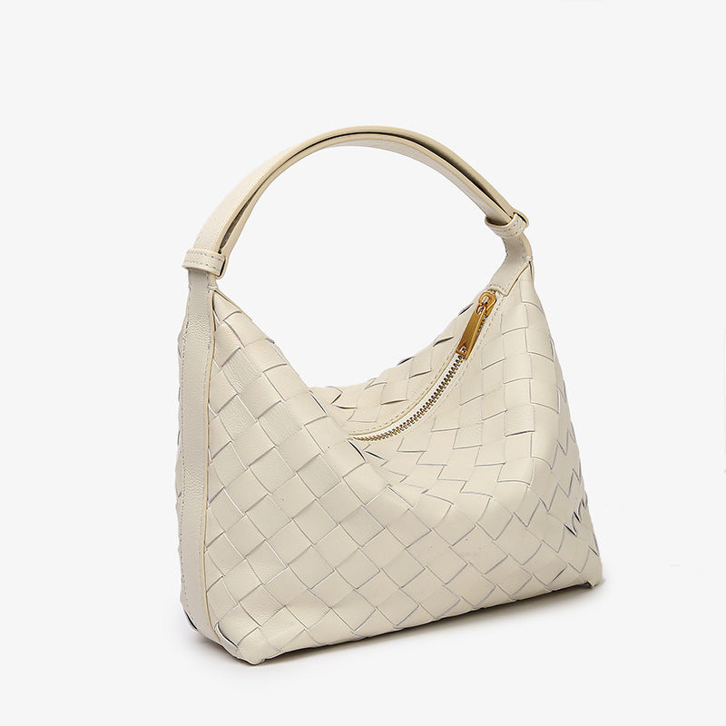 Women's Lunch Box Large Capacity Commuter Hand-woven Sheepskin Underarm Bags