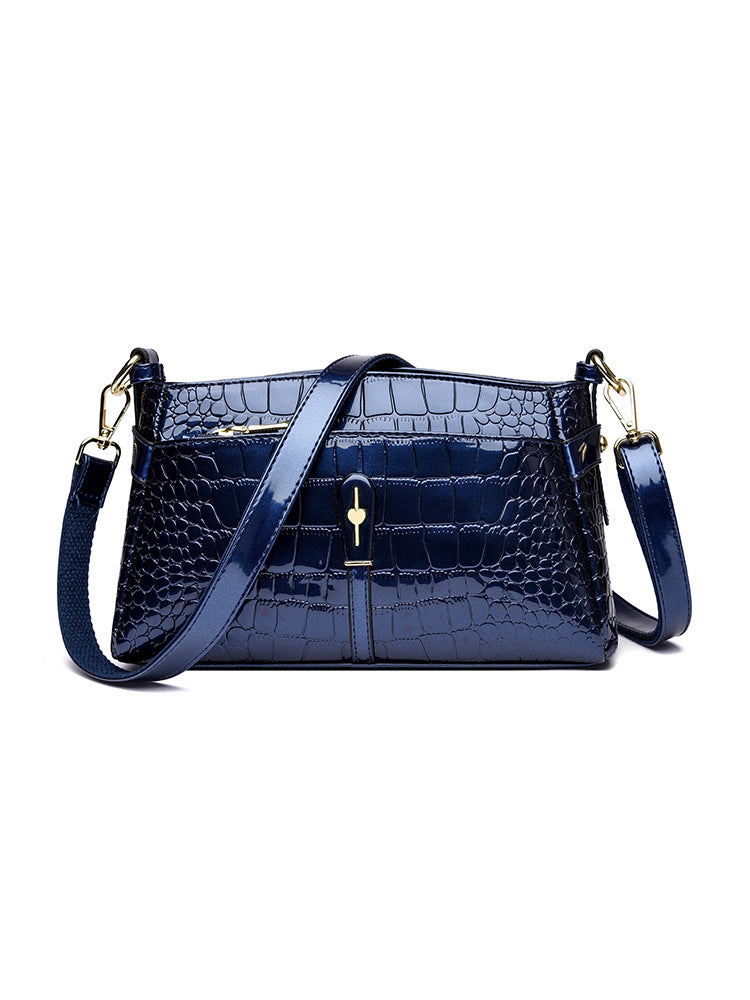 Women's Crocodile Pattern Mother Multilayer One Fashion Portable Large Women's Shoulder Bag