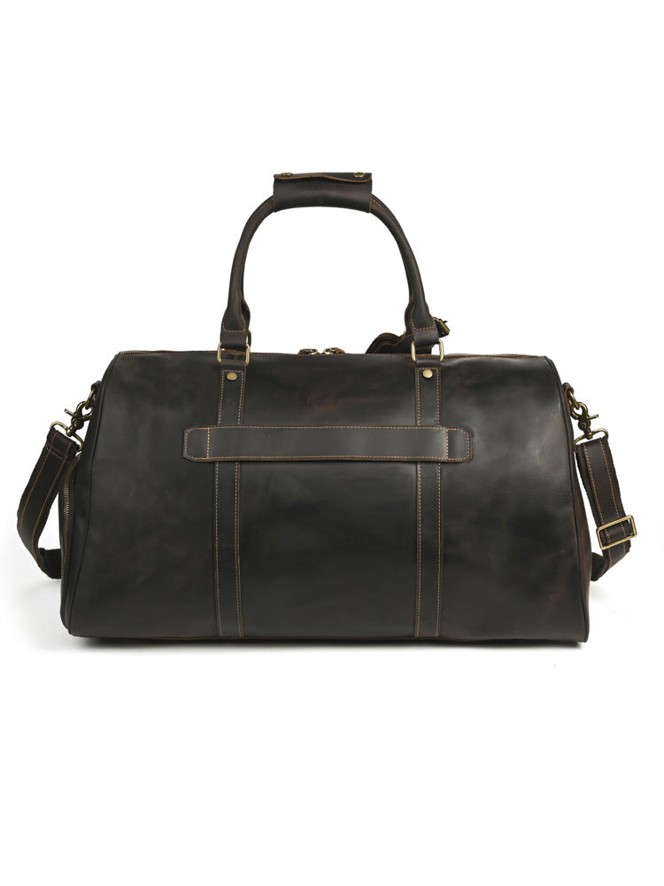Men's Crazy Horse Leather Large Capacity Fitness Handbags
