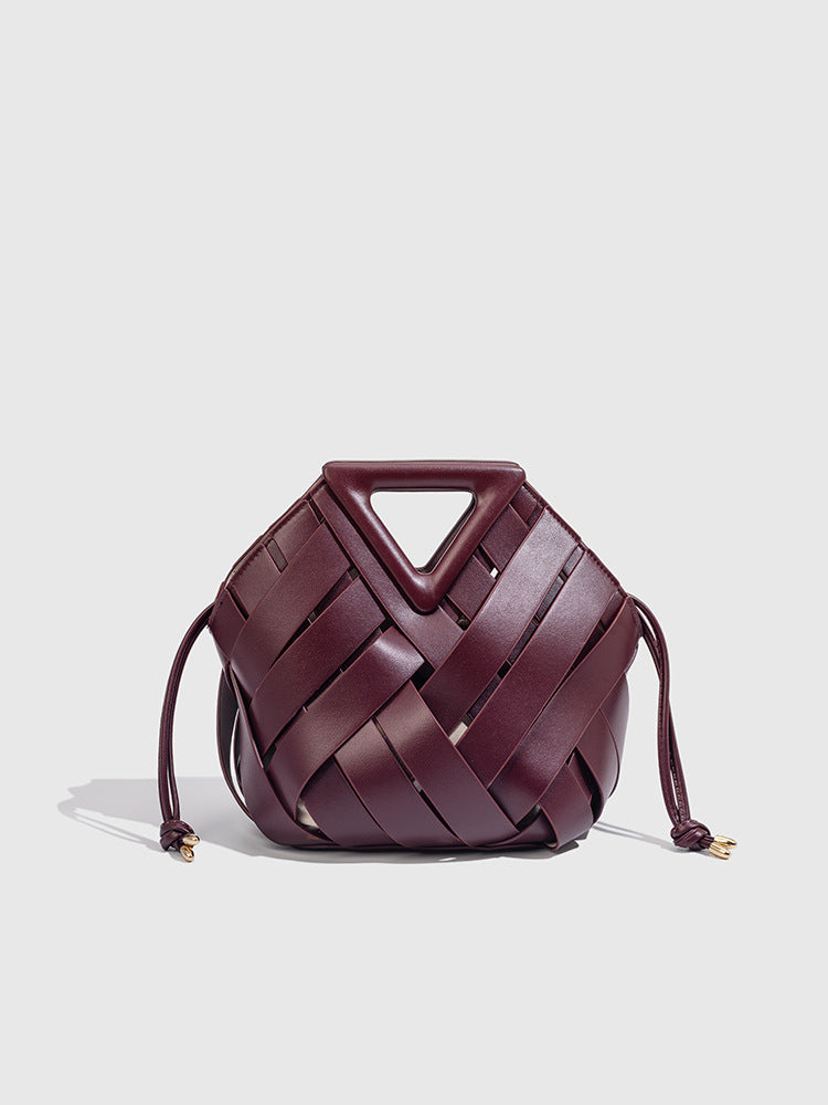 Women's Vegetable Basket Magnetic Woven Hollowed Handbags
