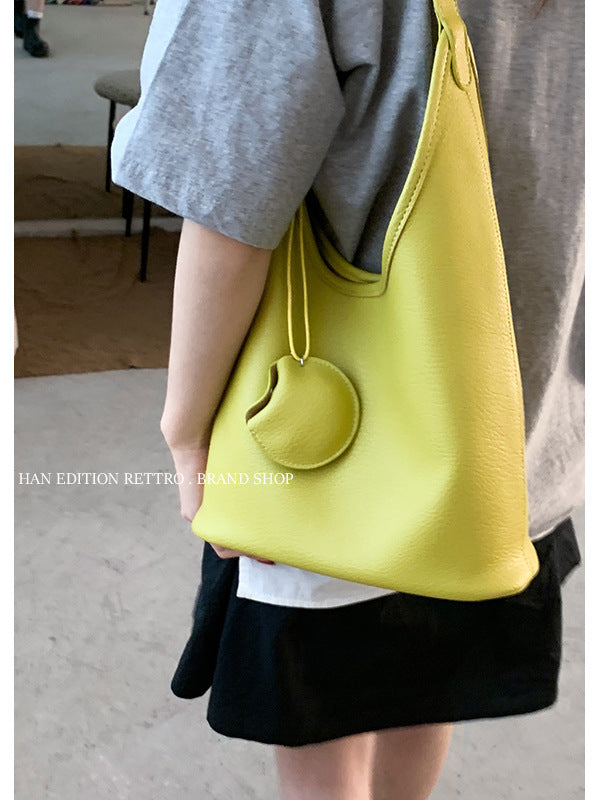 Women's Korean Underarm Simple Solid Color Soft Bags