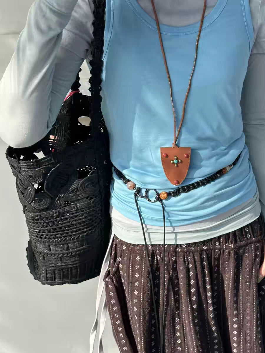 Women's Handmade Woven Hollowed Large Capacity Lazy Women's Shoulder Bag
