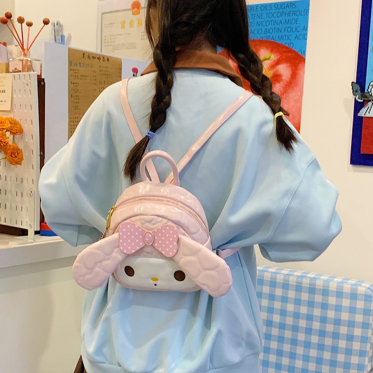 Super Cute Cartoon Melody Love Embroidery Thread Backpacks