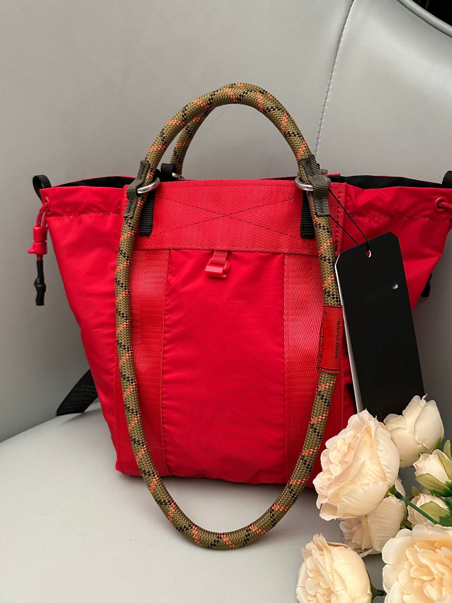 Drawstring Color Matching Large Capacity Folding Waterproof Commute Tote Bag