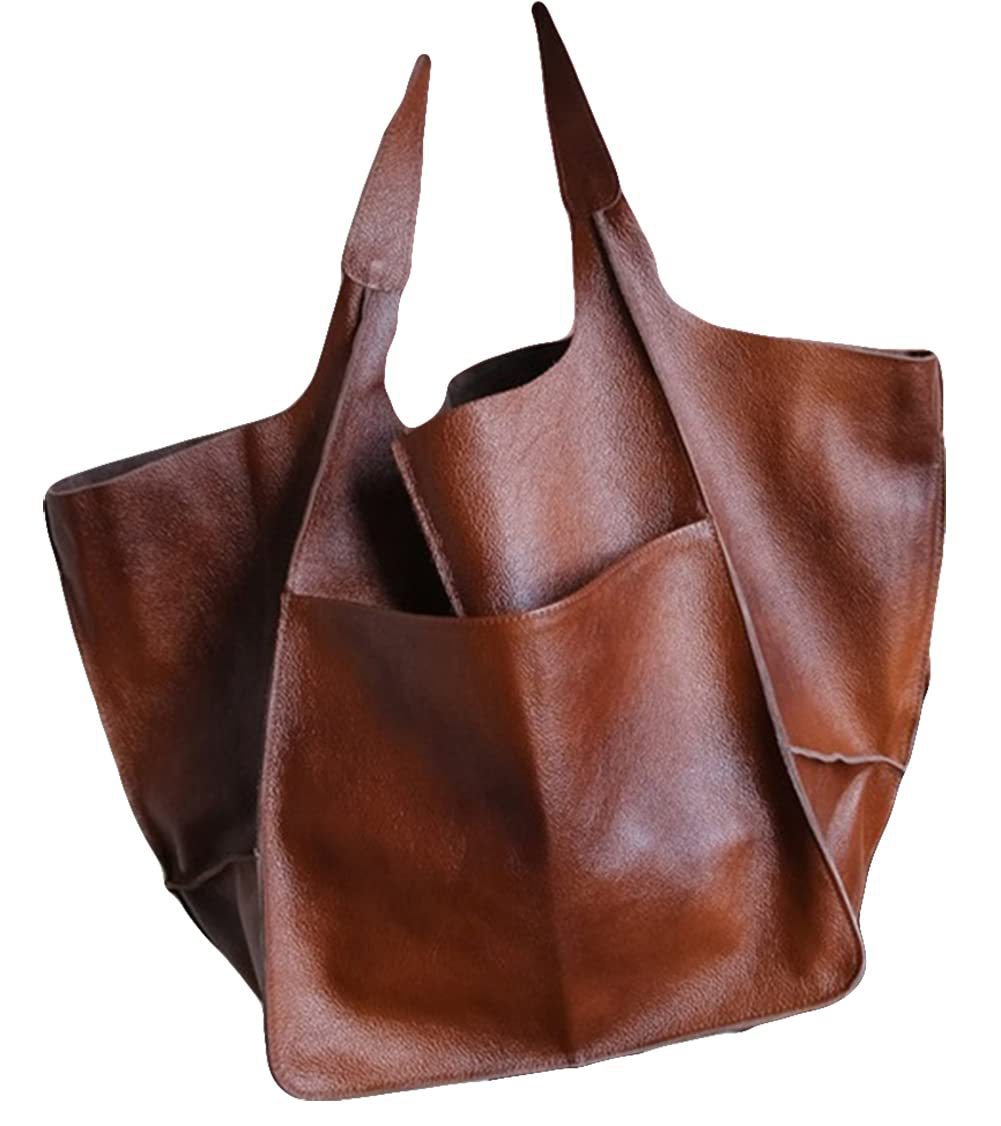 Women's Retro Simple Big Soft Leather Large Capacity Bags
