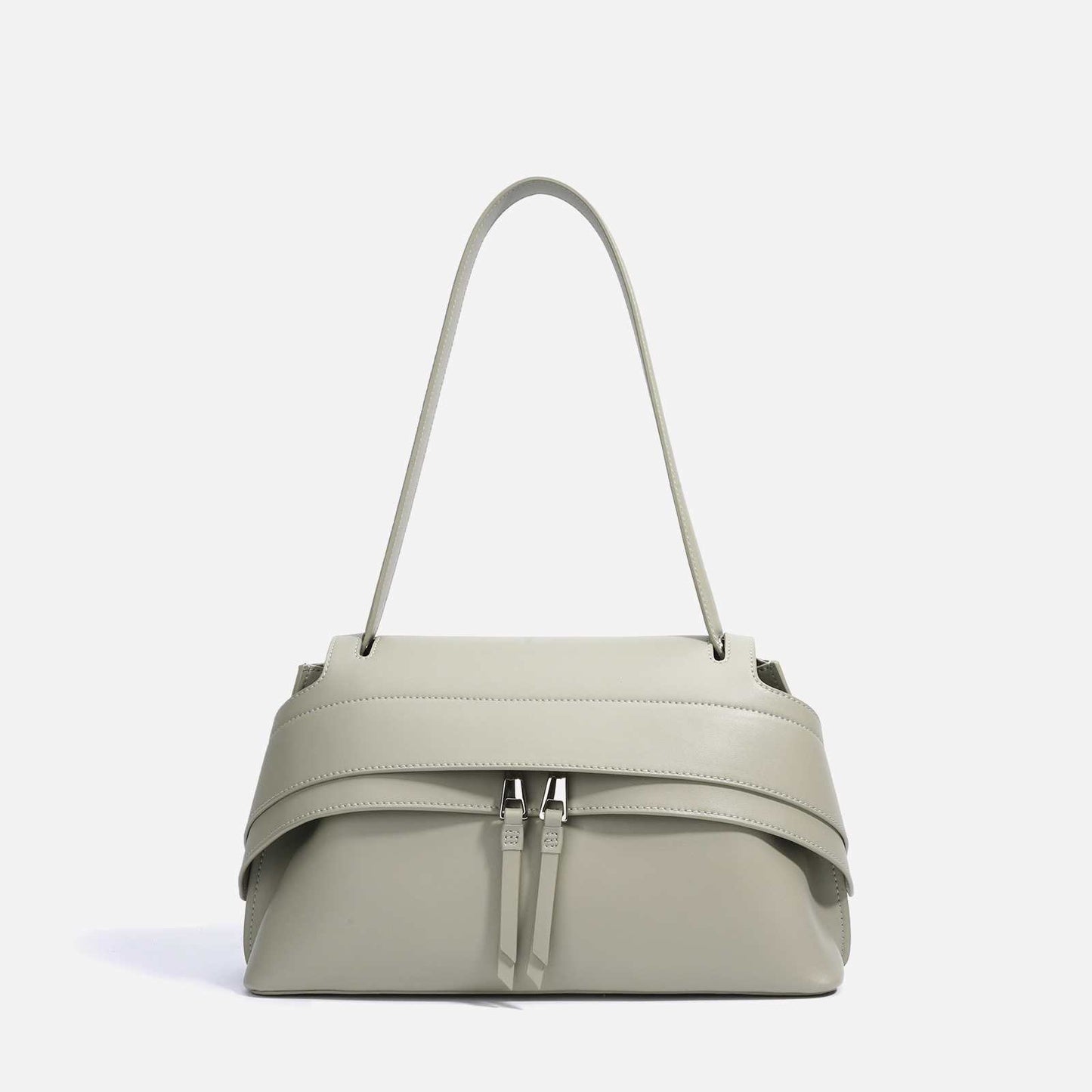 Women's Simple Fashion Trendy Design Saddle High-grade Fine Grain Leather Shoulder Bags