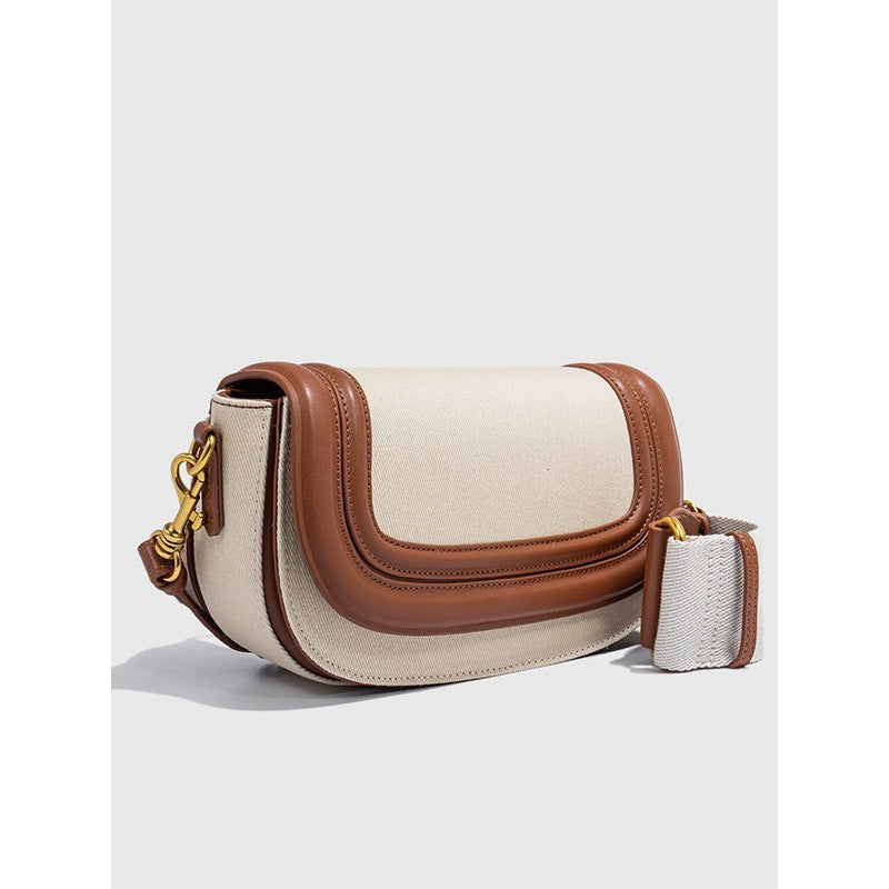 Z Home Saddle Fashion Broadband Contrast Color Women's Messenger Bag