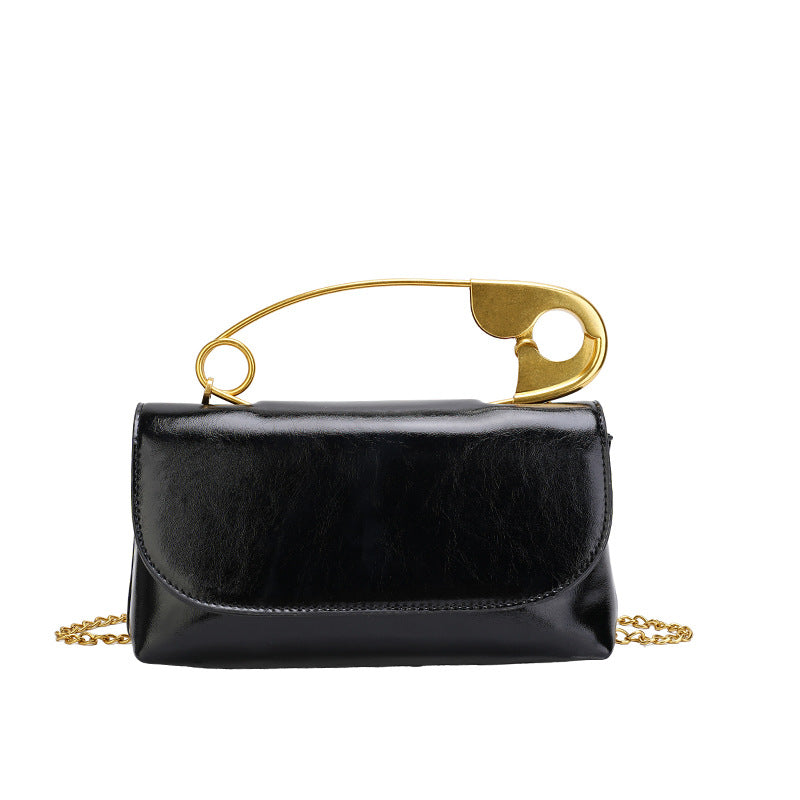 Women's Personalized Paper Clip Fashionable Korean Style Chain Portable Bags