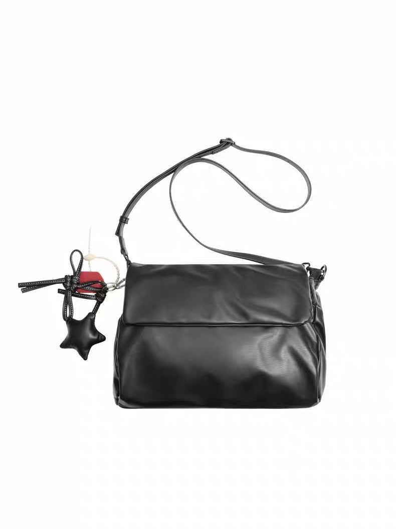 Women's & Men's Leather Flip Large Capacity Hobo Men's Messenger Bag