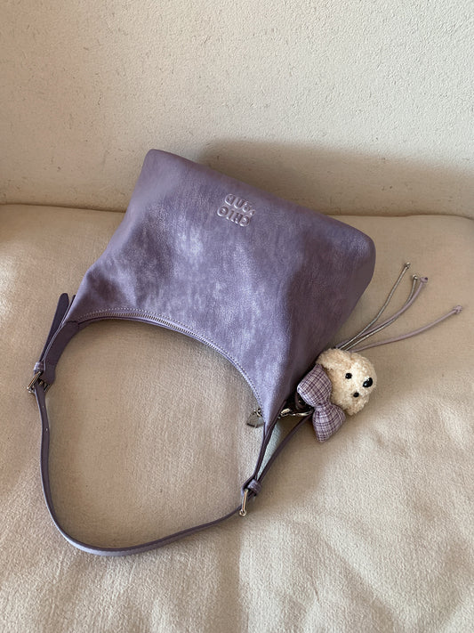 Fashion Versatile Women's Purple Lazy Underarm Tote Bag