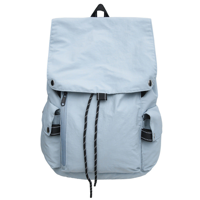 Korean Style Niche Simple Solid Color Female Large Backpacks