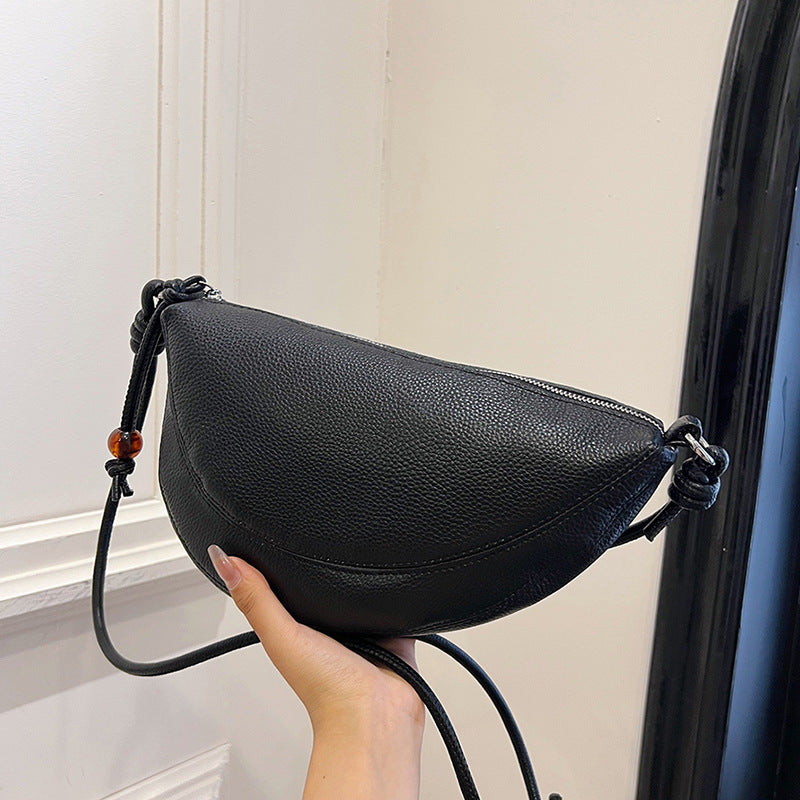 Cowhide Underarm Light Luxury Texture Croissant Simple Women's Shoulder Bag