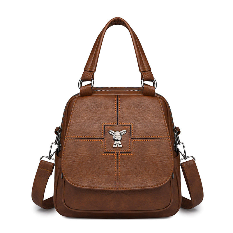 Women's Retro Fashion Soft Leather Portable Women's Backpack