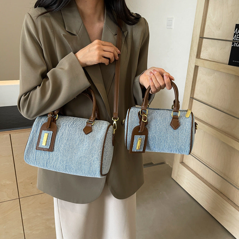 Autumn Retro Denim Pillow Trendy Fashionable Stylish Women's Shoulder Bag
